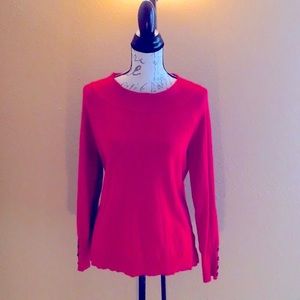 Lg. Isela Red Knit w/accent Button sleeves 2@$14
